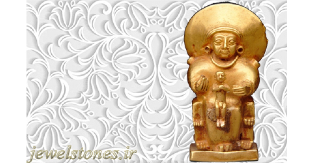 آویز طلا الهه نشسته